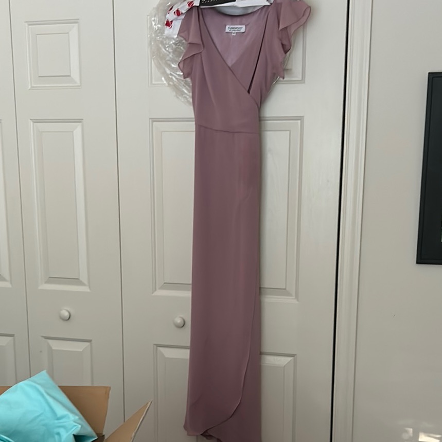 Ceremony By Joanna August Pink Ruffled Wrap Gown - Formal